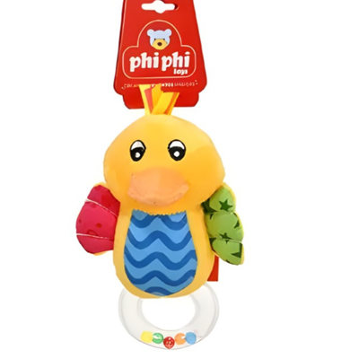 sonajero peluche pato 