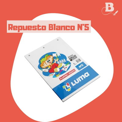  Repuesto de Hojas Nº5 color Blanco 