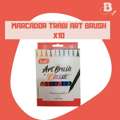 Marcadores Trabi Art Brush Classic x10 – Punta Pincel para Lettering