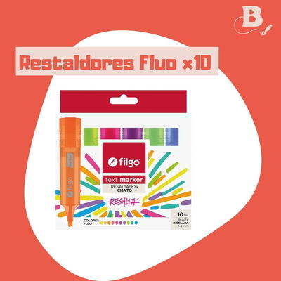 RESALTADOR CHATO FILGO TEXT MARKER FLUO X 10