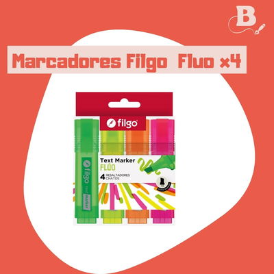 Marcadores Filgo Text Marker Fluo x4