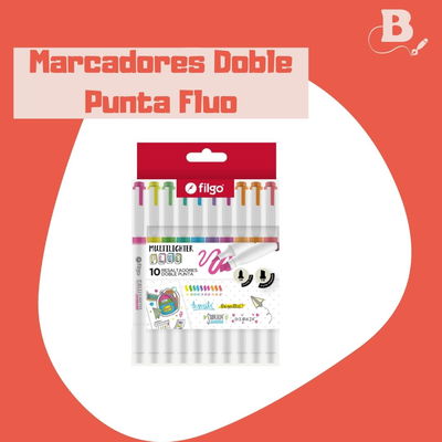Marcadores Filgo Multilighter Doble Punta Fluo x10