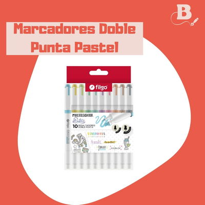 Marcadores Filgo Multilighter Doble Punta Pastel x10