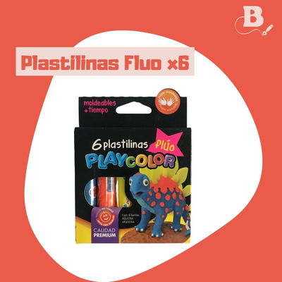 Plastilina Playcolor Fluo x6