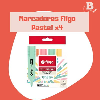 Marcadores Filgo Text Marker Pastel x4