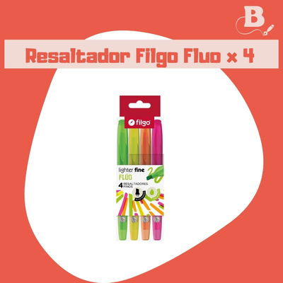 Resaltadores Filgo Lighter Fine Fluo x4 Unidades