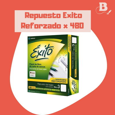 Repuesto Éxito Escolar Nº3 Margen Reforzado x480 Hojas