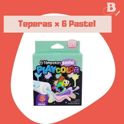 Témperas Playcolor Pastel x 6 Colores