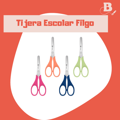 Tijera Escolar Filgo Pinto 12cm | Punta Redonda para Niños