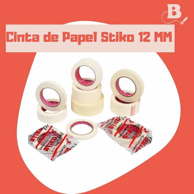 Cinta Adhesiva de Papel STIKO 12mm x 50 Metros
