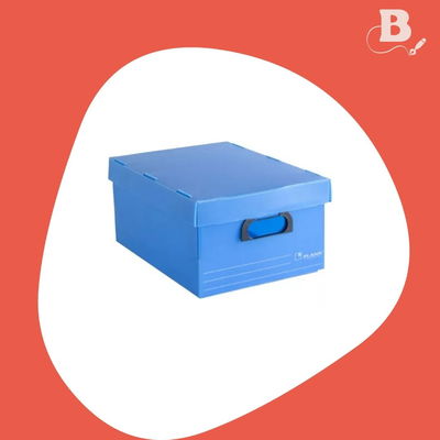 Caja de Archivo Plástica Azul Oficio N° 3