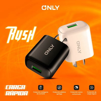 ADAPTADOR-CARGADOR 220V MODO-018 4.8A – RUSH – 1USB – ONLY 