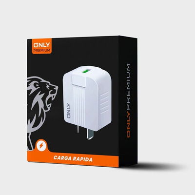 CARGADOR 220V MODO-006 – 1USB + TIPO C – ONLY PREMIUM