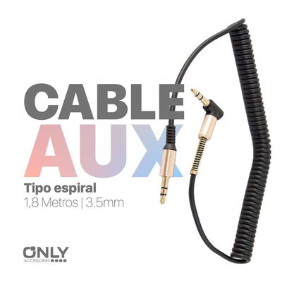 CABLE AUX 3,5 MOD69 – 1,8 METROS – ESPIRAL