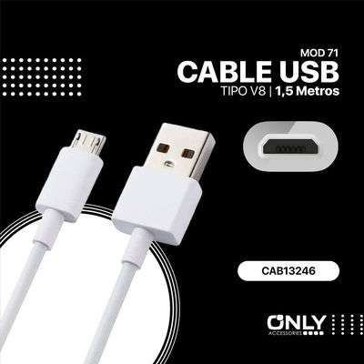 CABLE USB MOD 71 – FLIP – ONLY – V8 – 1,5 MTS