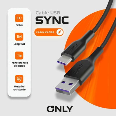 CABLE USB TIPO C MODO-140 SYNC – ONLY