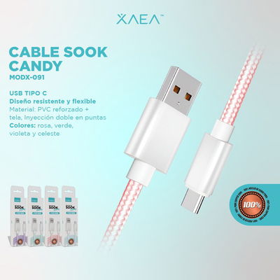 CABLE USB TIPO C MODX-091 – SOOK CANDY – XAEA 