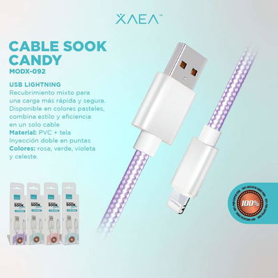 CABLE USB LIGHTNING MODX-092 – SOOK CANDY – XAEA
