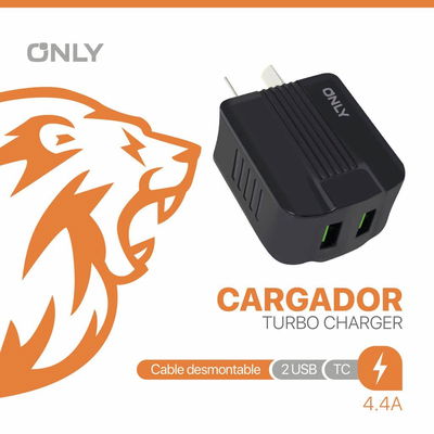 CARGADOR 220V ONLY MOD06 – 2 USB + CABLE TC 