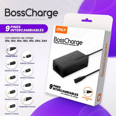 CARGADOR DE NOTEBOOK MODO-504 96W 9 CONECTORES – ONLY