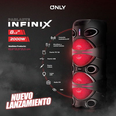 PARLANTE 8» X 2 – MODO-020 INFINIX – ONLY