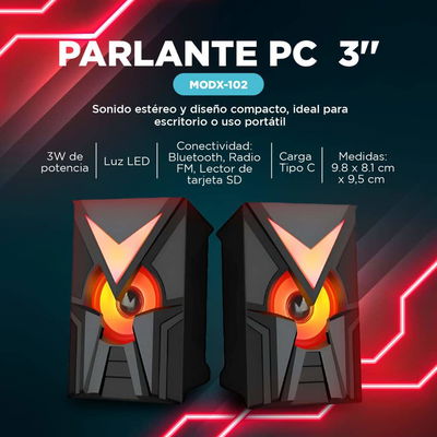 PARLANTE PC DOBLE 3» MODX-102
