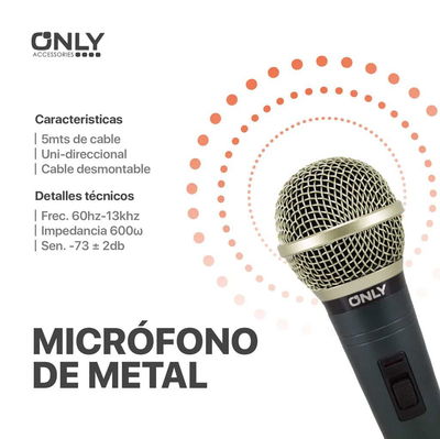 MICRÓFONO CON CABLE METAL