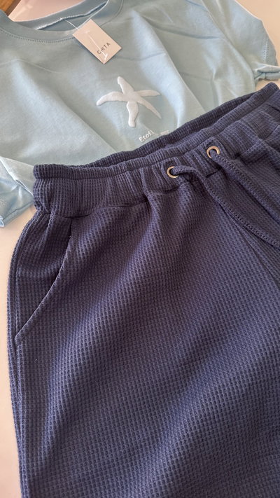 Short Waffle Azul