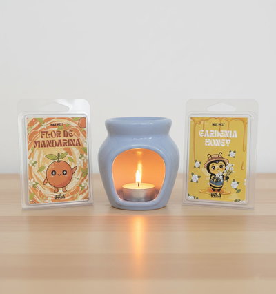 SET Hornito de cerámica + 2 wax melt + vela