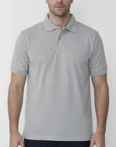 CHOMBA JERSEY ALGODÓN IMPORTADA "PARIS" GRIS MELANGE