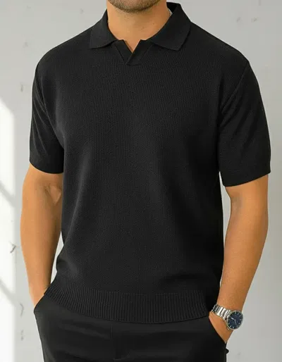 CHOMBA TEJIDA DE PUNTO "MOSCÚ" NEGRO