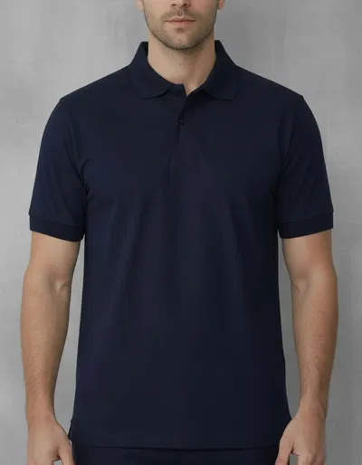 CHOMBA JERSEY ALGODÓN IMPORTADA "PARIS" AZUL MARINO