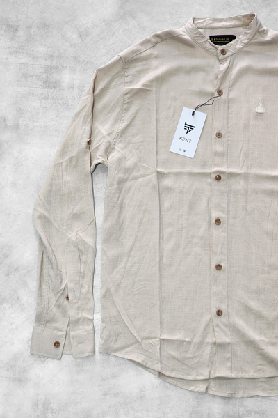 CAMISA LINO MAO "LYON" BEIGE