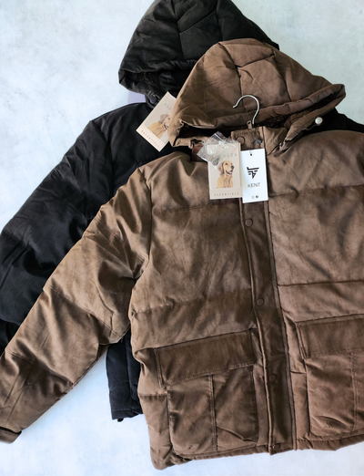 Campera Puffer con piel "DUBÁI" Importada