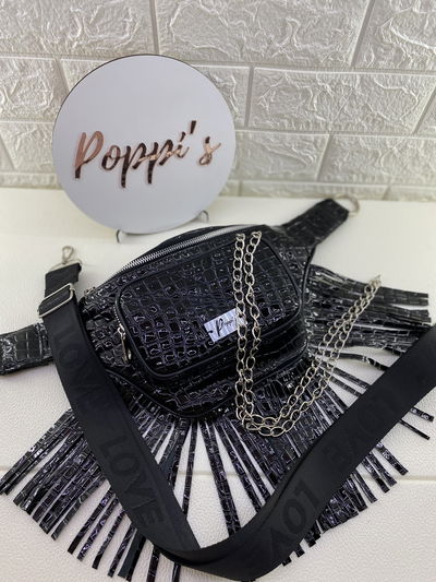 Riñonera de Cuero PU con flecos