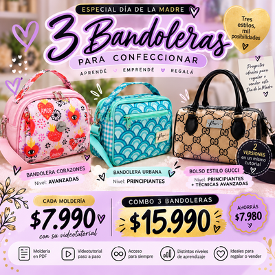 COMBO ESPECIAL: 3 BANDOLERAS 💜