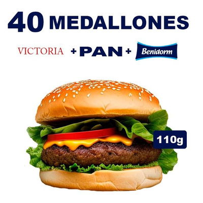 40 Medallones VICTORIA 110g + Pan + Ade