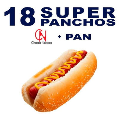 18 Salchichas Largas CHACRA NUESTRA + Pan