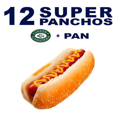 12 Salchichas Largas UNION GANADERA + Pan