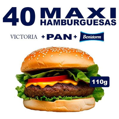 40 Hamburguesas VICTORIA 110g + Pan + Ade