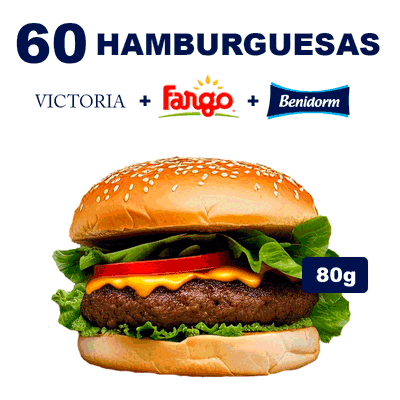 60 Hamburguesas VICTORIA 80g + Fargo + Ade