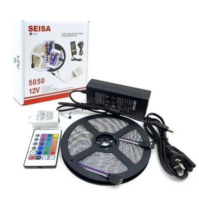 Kit tira led RGB 60L/m SMD 5050 5Mts - IP65 - Strong