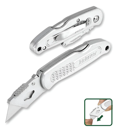 Cutter Plegable Aluminio Jdsk9461 Jadever + 5 Hojas