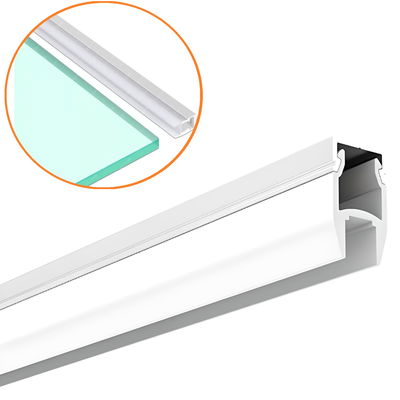 Perfil 200CM Aluminio Tira Led 11.2x11.2 P/vidrio 8mm C/tapa