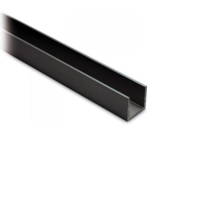 Perfil P/Neon 6*12Mn Alum x metro Grueso NEGRO