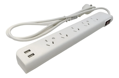Zapatilla Prolongador 5 Tomas 10a + 2USB 1.5 Mts Blanco INTECK