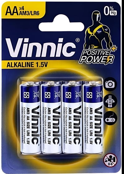 Pack 4 PIlas Vinnic Alcalina Triple AA