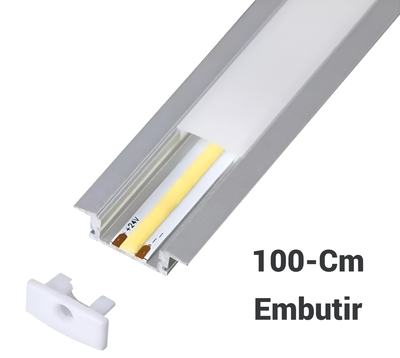 Perfil 100cm Aluminio EMBUTIR 17*7Mm&nbsp;- M-Led