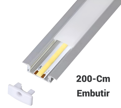 Perfil 200cm Aluminio EMBUTIR 17*7Mm&nbsp;- M-LED