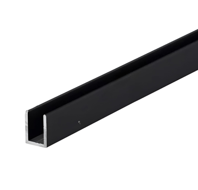 Perfil P/Neon 6*12Mn Alum x metro Grueso NEGRO